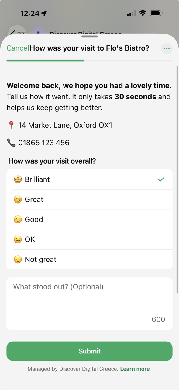 WhatsApp Flow Feedback