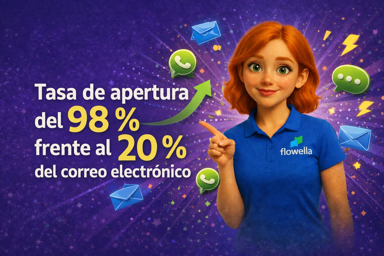 Sobres de correo electrónico estilizados superpuestos a un globo de chat de WhatsApp: ilustración de la interacción entre el correo electrónico y la mensajería