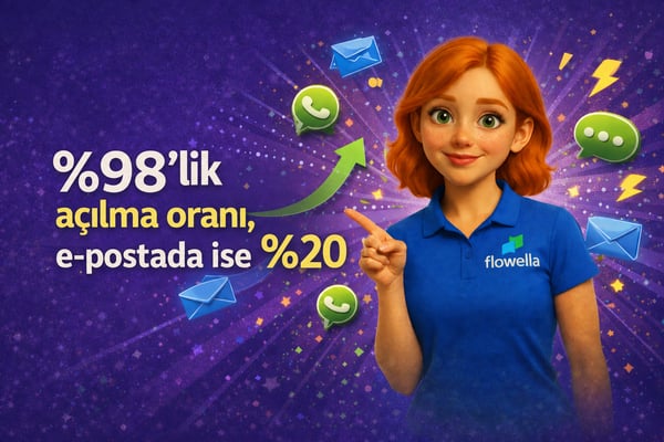 WhatsApp sohbet balonunun üzerine üst üste binen stilize e-posta zarfları — e-posta ile mesajlaşma etkileşimini karşılaştıran bir illüstrasyon